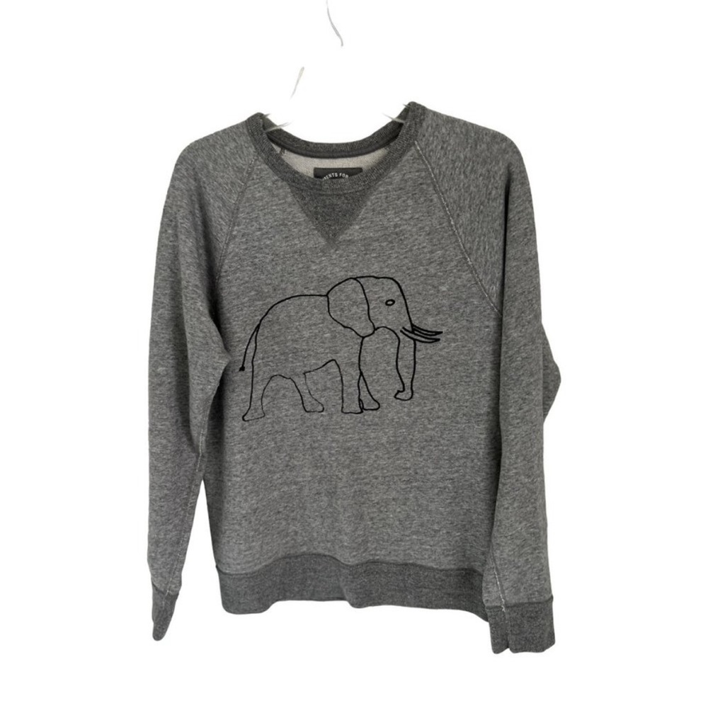 J.CREW Sweatshirt David Sheldrick "For The Love of Elephants" Pullover Gray